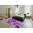 thumbnail image 4 of Ahgly Company Indoor Round Patterned Dark Orchid Purple Area Rugs, 6' Round, 4 of 6