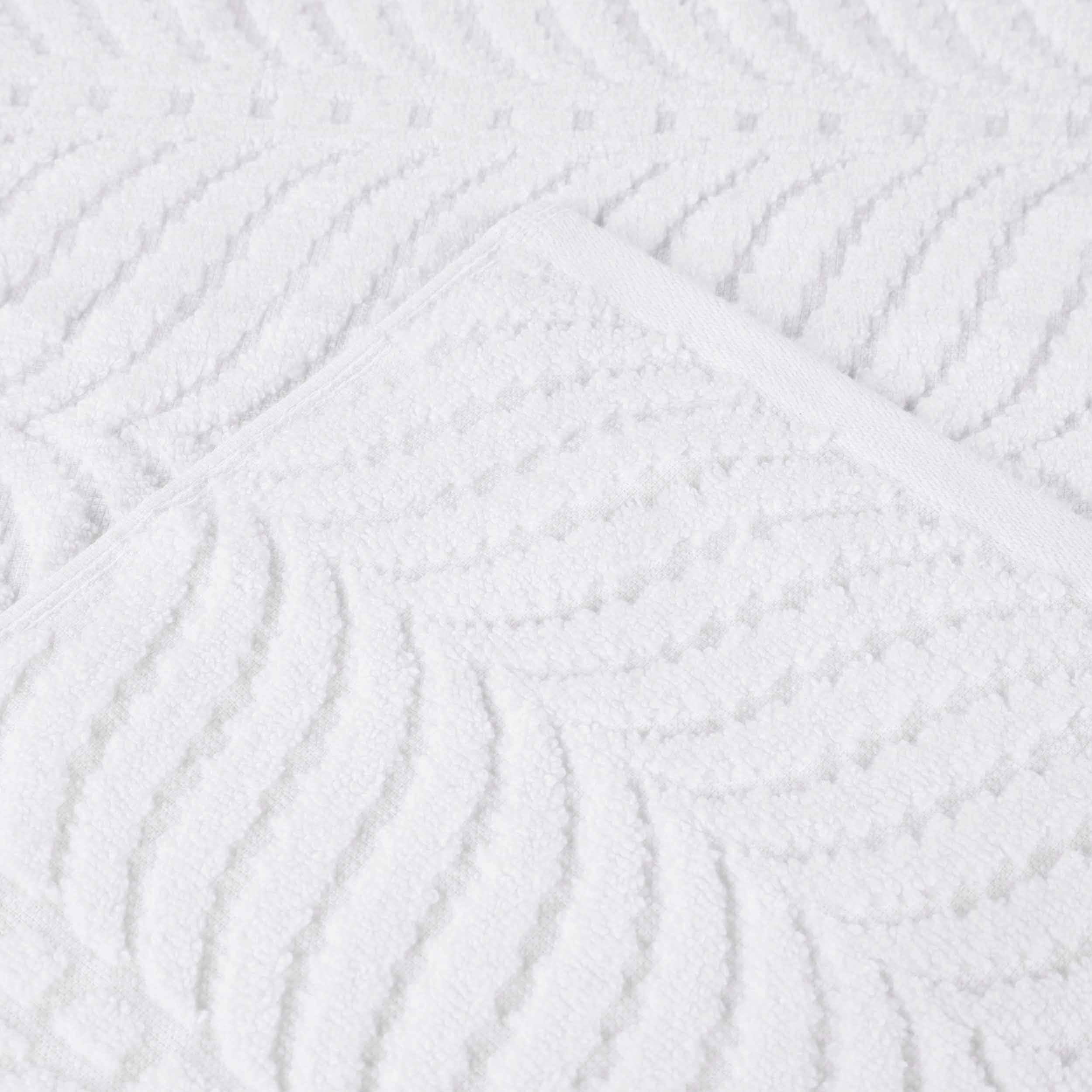 Superior Chevron 3-Piece Zero Twist Cotton Towel Set, Plush and Ulta Soft Towels, White