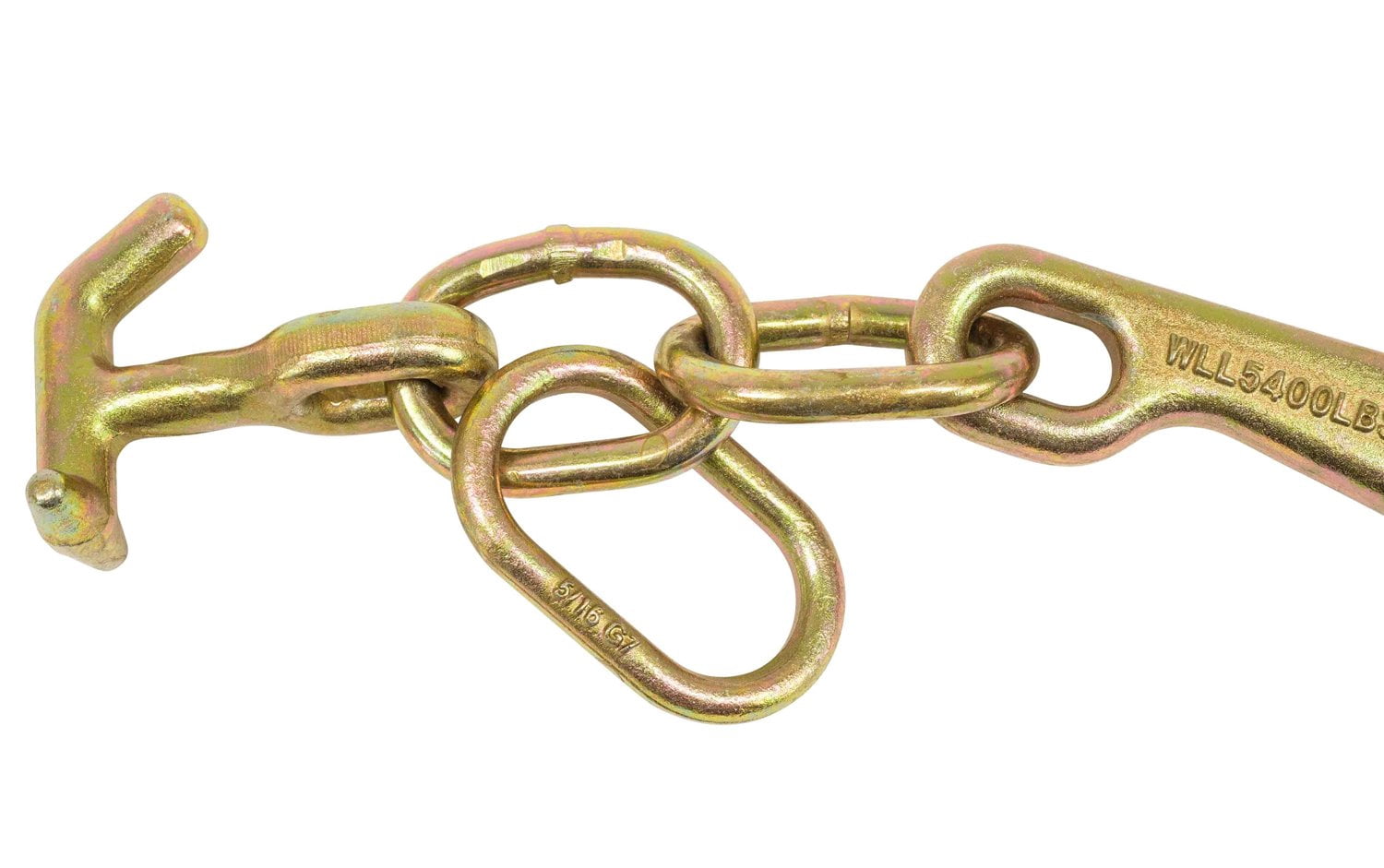 (2 Pack) 8" G70 J Hook w/ T-J Hooks and Enlarged Link, 5,400 lbs WLL, G70