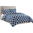 thumbnail image 7 of Comforter with 2 Pillow Shams Goose Down Alternative Ultra Soft Microfiber Navy Color Queen Size, 7 of 7