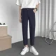 thumbnail image 3 of Pantalones de verano para hombre, ajustados, con cinturón, holgados, con 9 bolsillos, elásticos, para traje social, 2024, 3 of 5