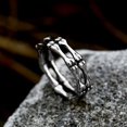 thumbnail image 2 of Anillo de titanio con forma de calavera retro de fundición de acero inoxidable para hombre, estilo europeo y americano, 2 of 4