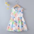 thumbnail image 4 of OVAFBAU Girls Dresses Summer Outfits Floral Print Sleeveless Sundress A Line Beach Cotton Sundress, 4 of 5