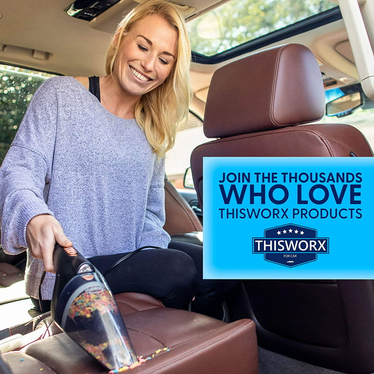  ThisWorx Cordless Car Vacuum - Portable, Mini Handheld Vacuum  w/Rechargeable Battery and 3 Attachments - High-Powered Vacuum Cleaner w/  60w Motor : Automotive