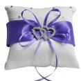 thumbnail image 1 of SAILING 10x10cm romántico anillo de boda nupcial almohada doble corazón cinta cojín decoración, 1 of 5