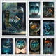 thumbnail image 2 of Póster de arte de fantasía con diseño de acuario dentro de una taza, impresión en lienzo, decoración de pared con peces de acuario, decoración estética para el hogar y la barra, 2 of 5