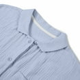 thumbnail image 6 of Itsame Pajamas 2pcs Sets for Womens Long Sleeved Sleepwearshirt and Pants Sleepwear Set Pocket Lapel Collar Button Cotton Women Casual Home set Light Blue Size L, 6 of 9