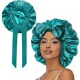thumbnail image 1 of LNGOOR Silk Double Layer Fitted Sleeping Bonnet with Drawstring Closure - Adjustable Straps  Lightweight  Breathable  and Soft - Perfect for Homecoming  All-Season Wear, 1 of 6