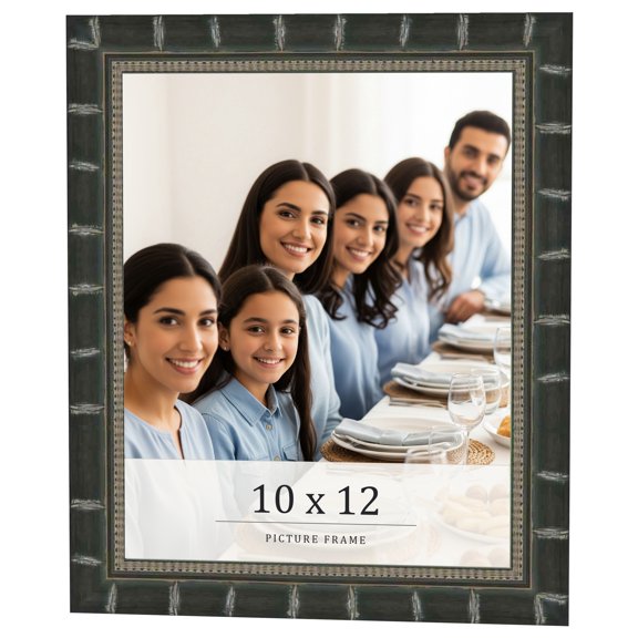 10x12 Frame Black Bamboo Solid Wood Picture Frame Width 1.5 Inches | Interior Frame Depth 0.5