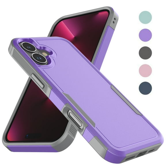 iPhone 17 Pro Case , 2 in 1 Phone Case for iPhone 17 Pro 6.3 inch ,Takfox Shockproof Protection Heavy Duty Armor Hard Plastic & Rubber Rugged Full Body Bumper Cover- Purple