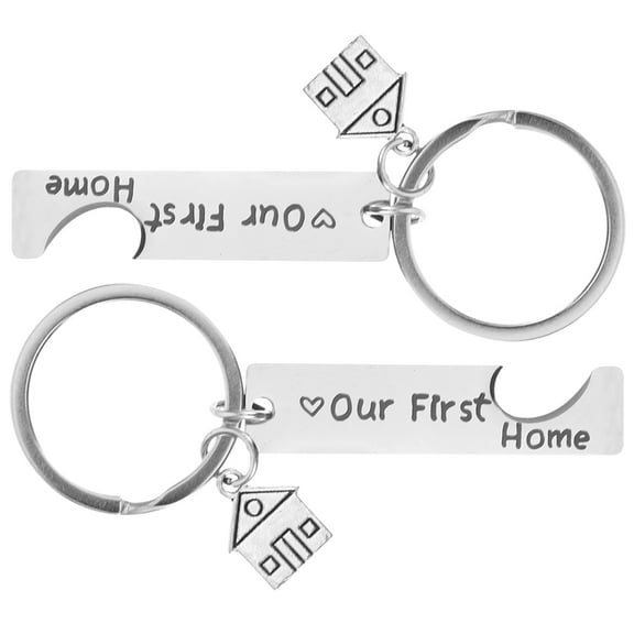 Masteelf 2pcs House Pendant Keychains Housewarming Keychain Decorative Keychain Metal Keychain