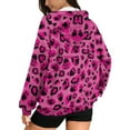 thumbnail image 2 of Renewold Pink Paw Leopard Print Womens Oversized Pullover Hoodies Full Zip Up Long Sleeve Hooded Sweatshirts with Pockets Fleece Sweaters Oversized Jackets Preppy Clothes Activewear, S, 2 of 7