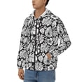 thumbnail image 3 of Uemuo Tropical Leaves for Men's Fashion Full-zip Hoodies & Sweatshirts with Kangaroo Pocket, Zip-up Hooded Sweatshirt, Moisture Wicking & Breathable-X-Large, 3 of 5