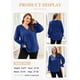 thumbnail image 4 of Blusa Eytino para mujer, talla grande, cuello en V, chifón, 4X, azul, 4 of 6