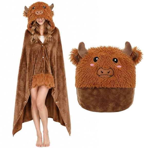 Halloween Women Wearable Blanket Hoodie, Blanket Cute Animals Warm Plush Blankets
