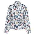 thumbnail image 5 of Jackets for Women Winter Coat Jackets Flannel Stand Collar Jacket(Blue, Red, Yellow Sailboat Pattern,Size:S-4XL), 5 of 7