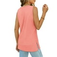 thumbnail image 5 of NANAIQ Sleeveless Women's Tops Pure Color Tank Casual Crew Neck T Shirts for Women Soft Fashion Skin-Friendly Womens T Shirts Summer Tops Watermelon Red S, 5 of 7