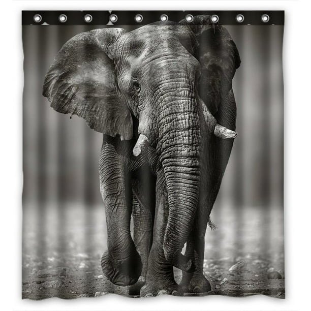 GCKG Elephant Bathroom Shower Curtain, Shower Rings Included 100