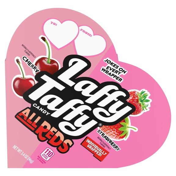 Laffy Taffy Valentines All Reds, Heart Shaped Box, 3.4 oz