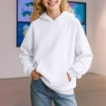 thumbnail image 3 of Favoffer Kids' Spring Fall Solid Hooded Sweatshirt Long Sleeve Cute Ear Detail Soft Fleece, Casual Travel Play Home, 2-15Y, 3 of 8