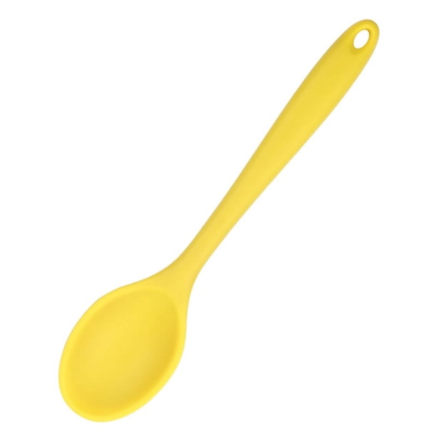 Zhuge Cuchara de silicona para cocinar, resistente al calor, diseño higiénico, utensilios de cocina, cuchara para revolver, cuchara para hornear, cuchara para revolver (amarilla)