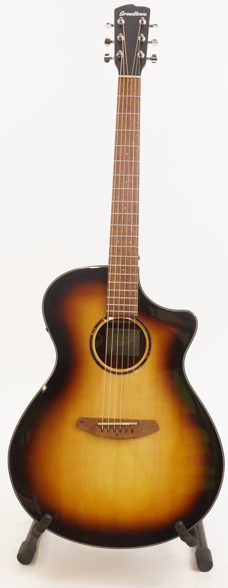 Pre-Owned Breedlove Discovery S Concerto Edgeburst Europe-African Mahogany Acoustic Guitar