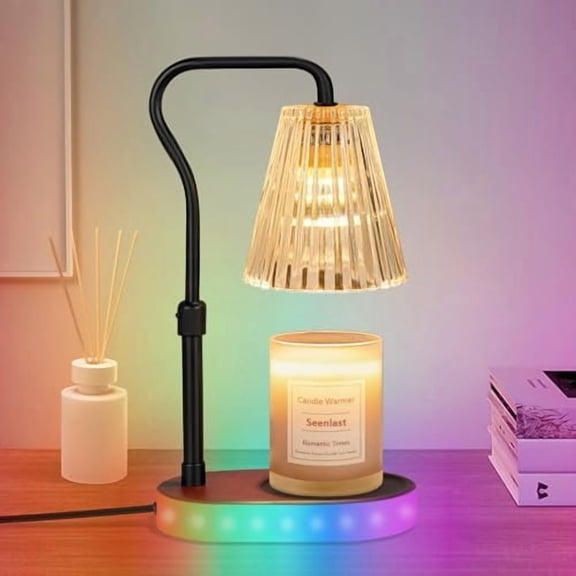 Candle Warmer Lamp with Color-Changing LED Lights,Timer,4 Level Dimmer,Adjustable Height for Scented Candles,Home Decor Gift for Women Mom,Housewarming,Birthday,Christmas$$Home Decor,