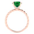 thumbnail image 4 of 2 ctw Solitaire Anniversary Ring for Women | Round Cut Simulated Emerald | Hyperallergenic Solid 14K Rose Gold, 4 of 5