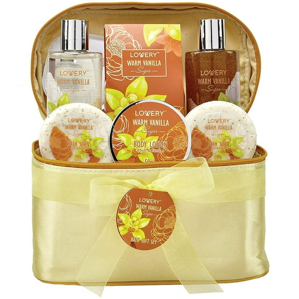 Bath and Body Gift Basket For Women ? Warm Vanilla Sugar Home Spa Set
