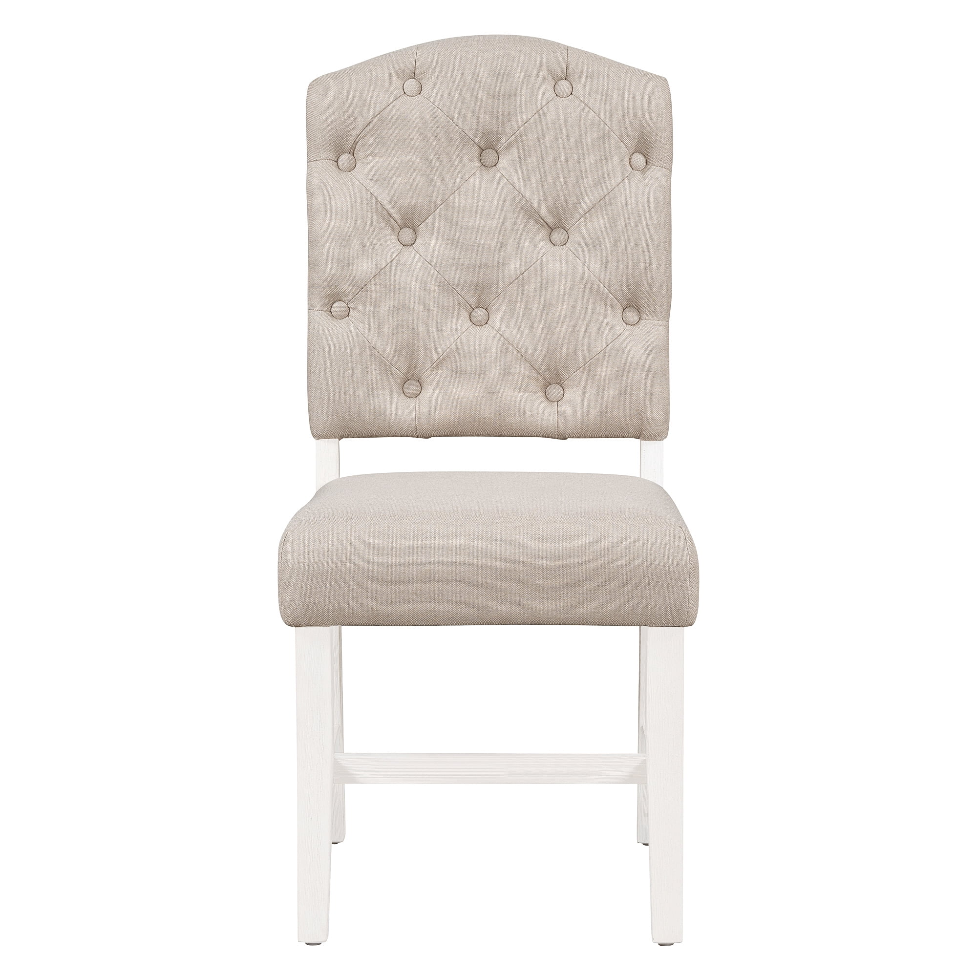 Euroco Fabric Dining Chairs Set of 4, Upholstered Dining Room Chairs with Thicken Cushion and Wood legs,Modern Accent Chair Side Chairs for Living Room,Off White