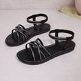 thumbnail image 6 of Eltusu Women's Flat Sandals, Casual Ankle Strap Non-Slip Open Toe Summer Shoes Black Size 6, 6 of 9
