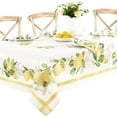 thumbnail image 2 of Newbridge Lemon Orchard Indoor/Outdoor Border Fabric Tablecloth - Fresh Lemon and Citrus Leaf Stain Resistant, No-Iron Fabric Tablecloth, 52 Inch x 52 Inch Square, 2 of 9