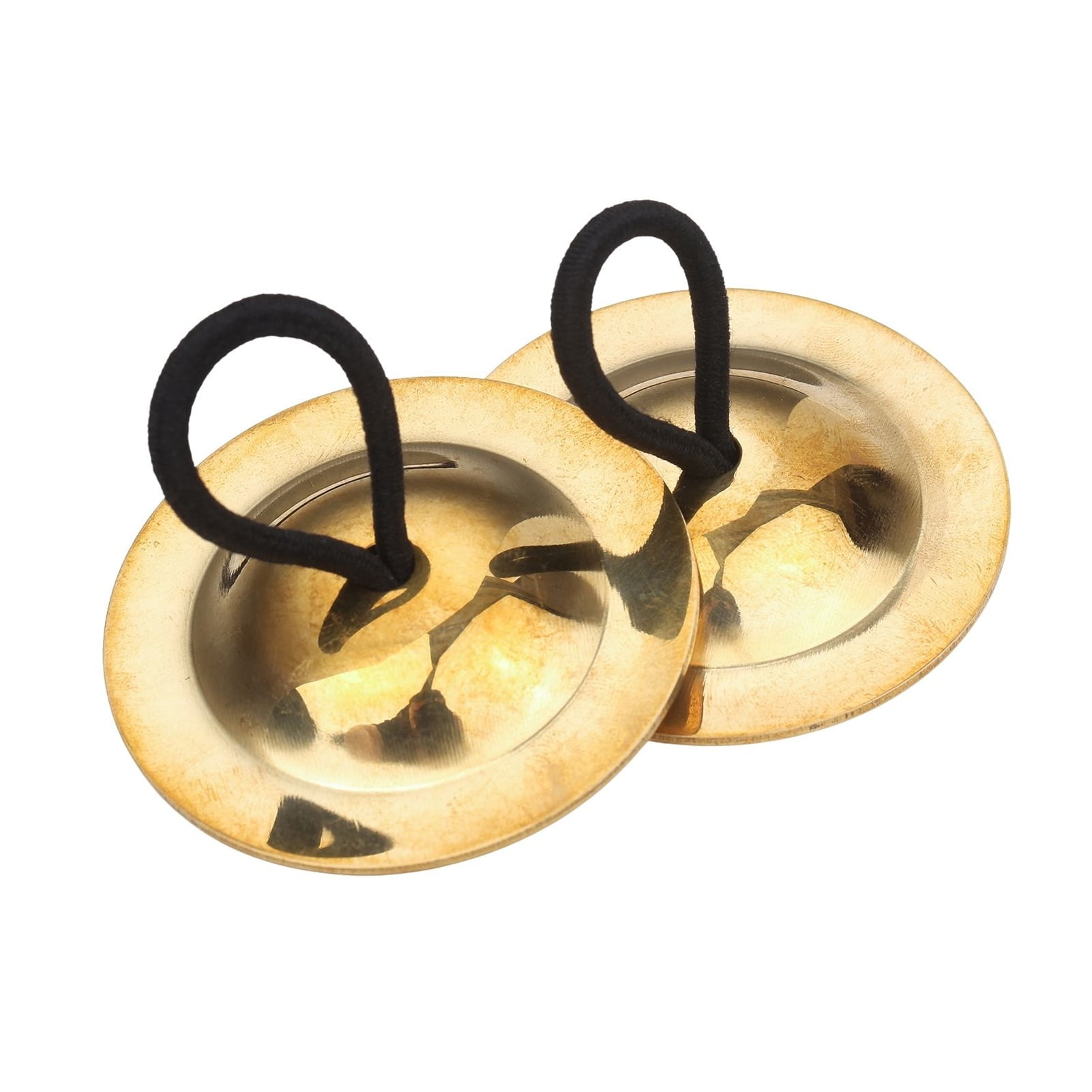 Brass Finger Cymbals Musical Instrument Accessories for Belly Dancing Percussion Performance 2.16 Inch / 5.5 cm Gold Pair Set Clear Sound Tone