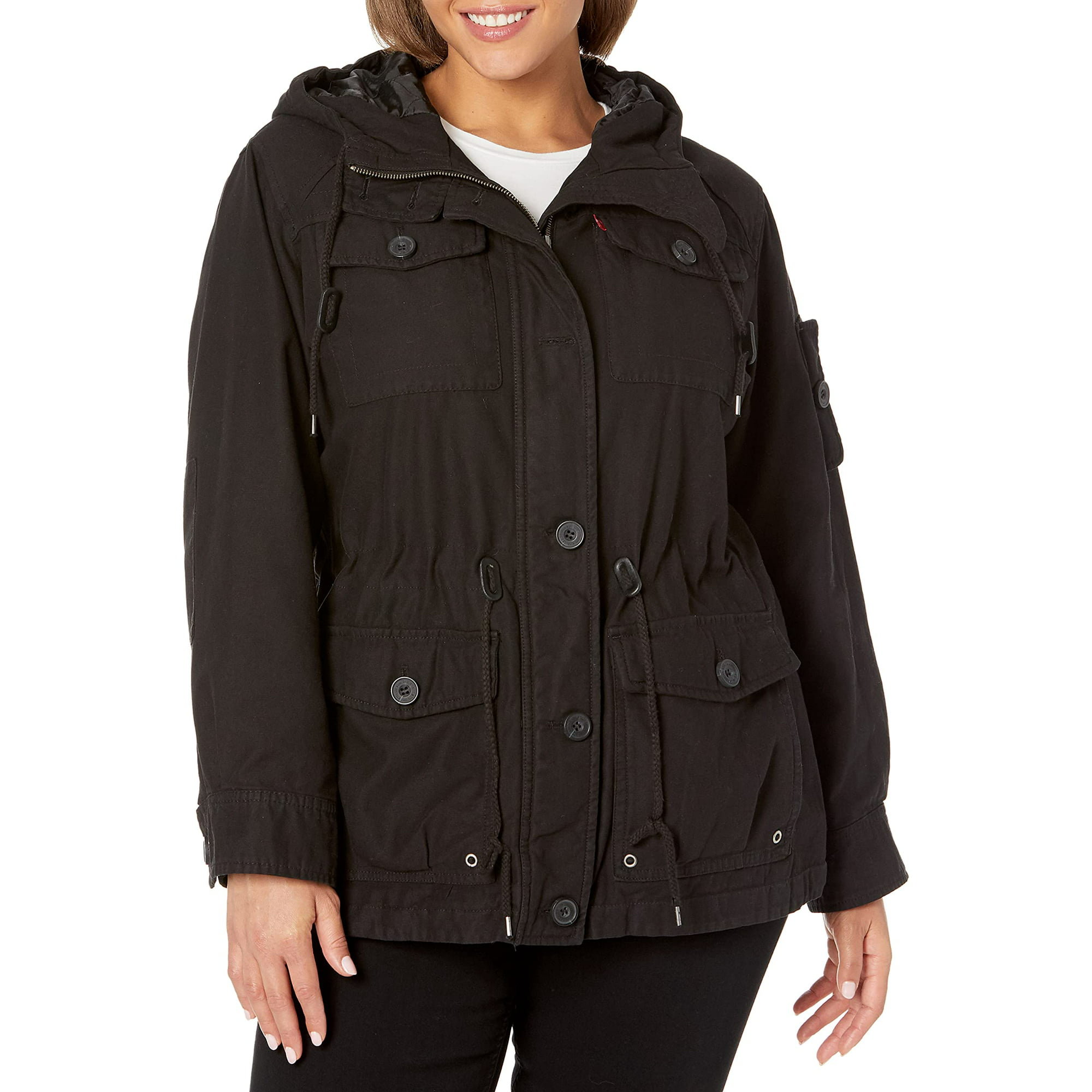 Levi's Women's Plus Size Cotton Four Pocket Hooded Field Jacket, Black, 2X  | Walmart Canada