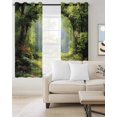 thumbnail image 2 of Forest Blackout Curtains for Bedroom/Living Room, Thermal Insulated Kitchen Curtains, Nature Woodland Spring Scenic Green Trees Flower Grommet Darkening Window Treatment Drapes 52"x84"x2, 2 of 8