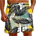 thumbnail image 2 of Puntoco Pantalones Cortos Con Estampado Hawaiano Para Hombre, Pantalones Cortos Con Bolsillo Y Cordón, Color S, 2 of 9