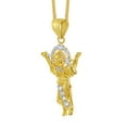 thumbnail image 2 of 14k Yellow Gold Cubic Zirconia Divine Infant Jesus Pendant with 1.4-mm Flat Wheat Chain, 2 of 3