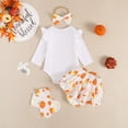 thumbnail image 5 of HCNTES Baby Girl Clothes Newborn Infant Baby Girl Halloween Clothes Set Pumpkin Romper+Pumpkin Print Skirt 4Pcs Sets Halloween Baby Clothes, 5 of 5