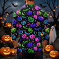 thumbnail image 4 of Domuza Halloween Henley Shirts for Men Novelty Horror Graphics Casual Long Sleeve 3-Button Basic T-Shirts Moisture Wicking Regular Fit Tops XL, 4 of 4