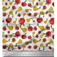 thumbnail image 1 of Soimoi White Cotton Duck Fabric Mix Fruit Print Fabric by the Yard 58 Inch Wide, 1 of 3