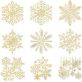thumbnail image 2 of 9pcs 1.6x1.6 Inch Winter Theme Stickers Snowflake Pattern Sticker Self Adhesive Gold Stickers Metal Gold Stickers, 2 of 9