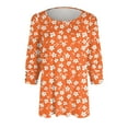 thumbnail image 5 of 3/4 Length Sleeve Womens Tops Casual Crew Neck Shirts Soft Basic Tees Business Work Blouses, 5 of 5