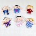 thumbnail image 4 of 6pcs Finger Puppet Set Cute Family Plush Finger Puppet Doll Storytelling Props for Teacher Parents, 4 of 5