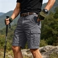 thumbnail image 6 of Cargo Shorts for Men Multiple Pockets Lightweight Summer Casual Outdoor Work Hiking Fit Relaxed Short Waist Shorts, L, 6 of 8