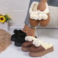 thumbnail image 6 of Women's Fluffy Platform Slippers Memory Foam Fuzzy House Slippers Thick Sole Indoor Outdoor Non Slip Plush Walking Shoes Brown Size 7.5, 6 of 7