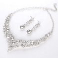 thumbnail image 5 of Conjunto de joyas para mujeres, cristal elegante, collar y pendientes - plata, 5 of 5