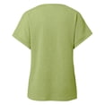 thumbnail image 4 of Puntoco Short Sleeve Women Tops 2025,Womens T Shirts Short Sleeve Basic Tees V Neck Fashion Tops Loose Fit Lightweight Casual Summer Clothes 2025 Green 6(M), 4 of 9