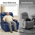 thumbnail image 2 of MCombo 27.2'' Extra-Wide Seat Oversized Power Lift Recliner Chair for Elderly, Faux Leather(Navy Blue), 2 of 8