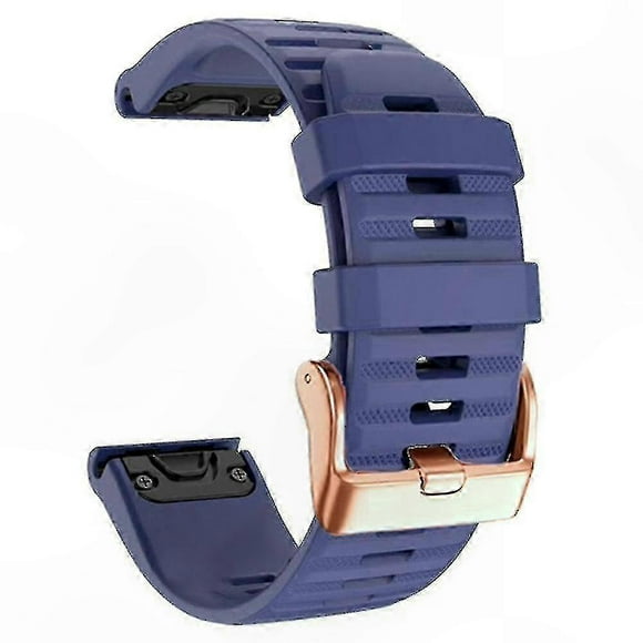 Rose Gold Striped Silicone QuickFit Band for 20mm Fitness Trackers