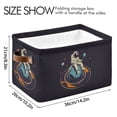 thumbnail image 4 of Yayeee Canvas Storage Basket with Handles for Shelves Fabric Bins Closet Organizer, Black Astronaut Record, 4 of 8
